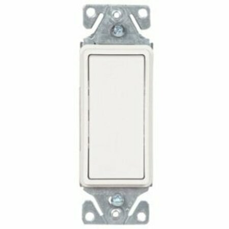 EATON WIRING DEVICES 120/277 VAC, 15 A, 1-Pole, White, Thermoplastic, Back/Push Wiring, Standard, Decorator Switch 7501W